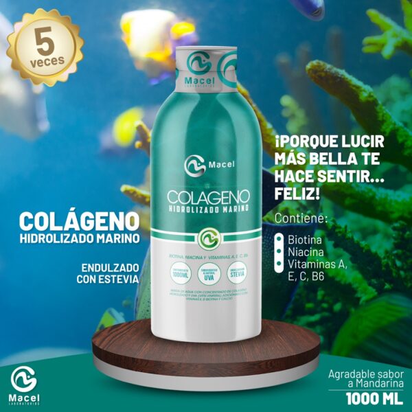 COLÁGENO HIDROLIZADO MARINO LÍQUIDO CON BIOTINA  X 1000 ML - Imagen 2