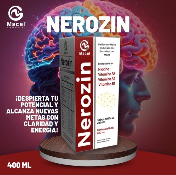 NEROZIN JARABE CON NIACINA, VITAMINAS B6 B2 B1 X 400 ML - Imagen 2
