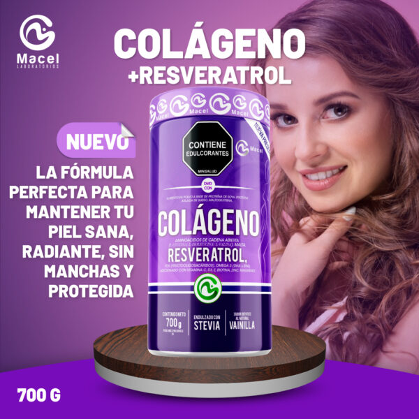 COLÁGENO HIDROLIZADO CON CLORURO, RESVERATROL Y BIOTINA X 700 G - Imagen 2