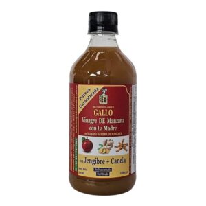 VINAGRE DE MANZANA ORGANICO CON JENJIBRE Y CANELA X 500 ML