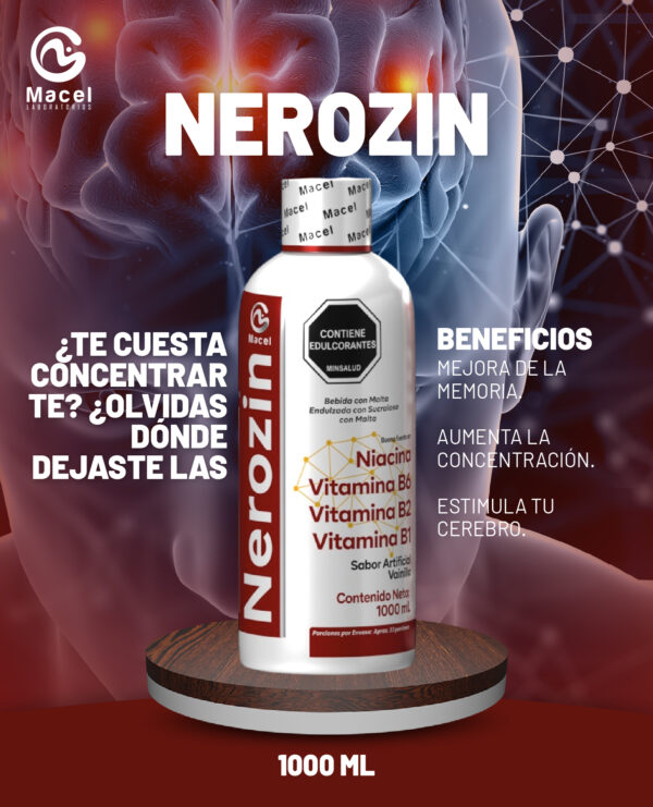 NEROZIN MULTIVITAMINICO CON NIACINA, VITAMINAS B6, B2, B1 X 1000 ML - Imagen 2