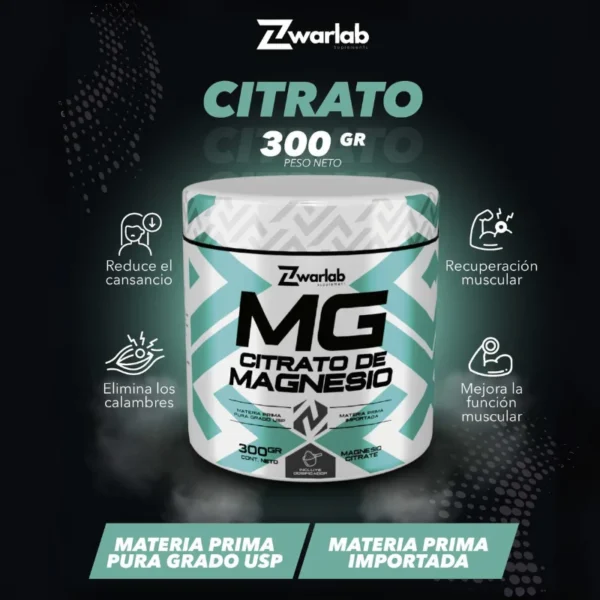 CITRATO DE MAGNESIO EN POLVO 100% PURO X 300 G - Imagen 2